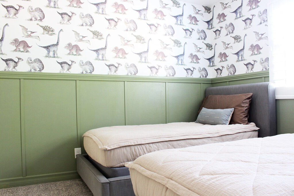 dinosaur room accent walls