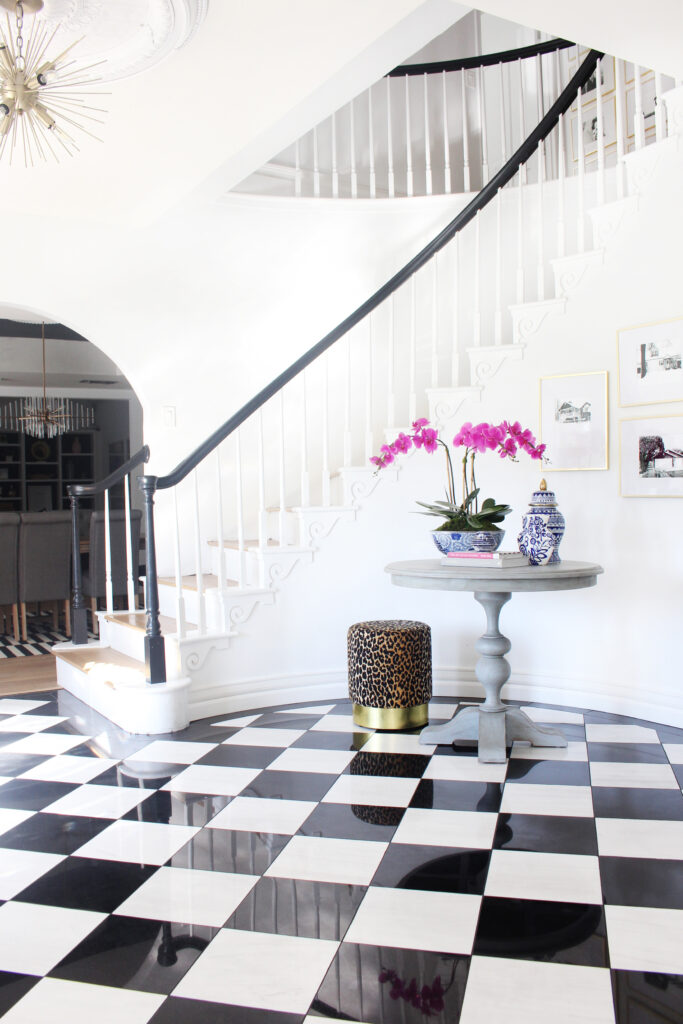 Black and White Tile  My Checkered Entry Way! - MALLORY NIKOLAUS