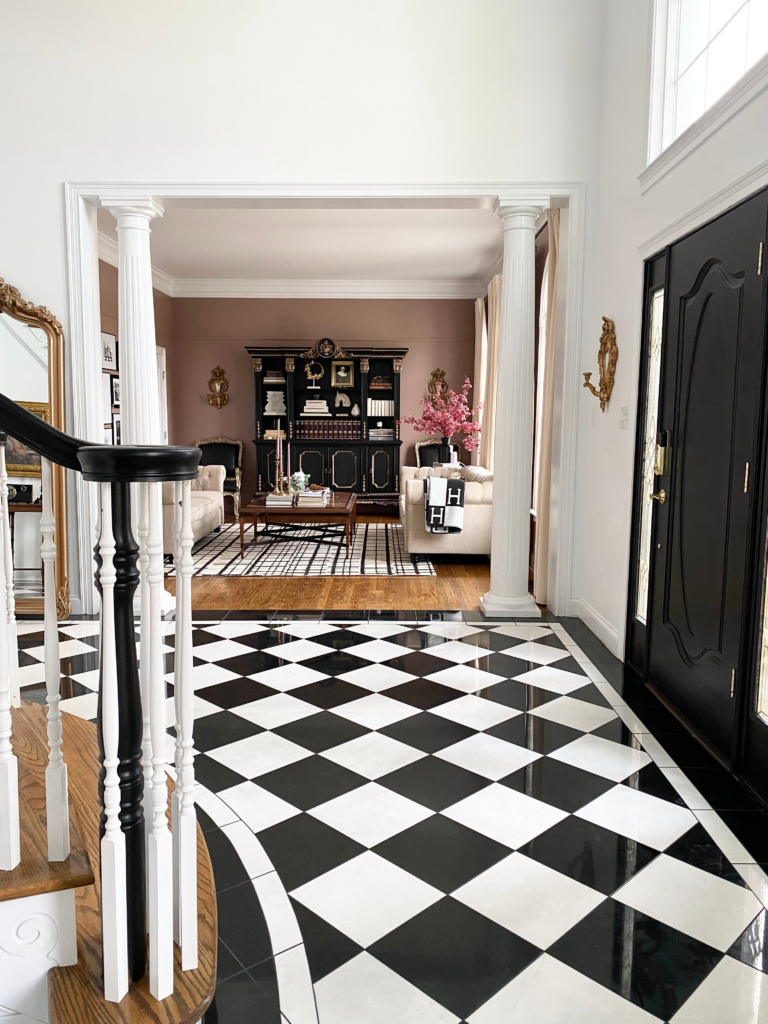 Black and White Tile  My Checkered Entry Way! - MALLORY NIKOLAUS
