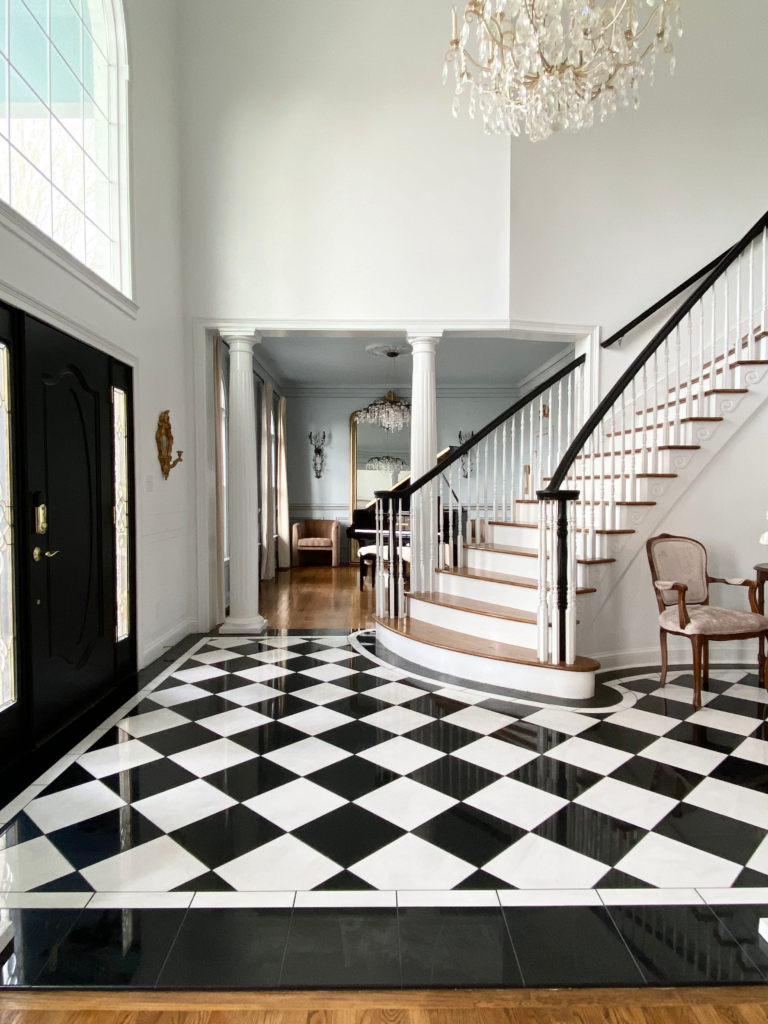 Black and White Tile | My Checkered Entry Way! - MALLORY NIKOLAUS