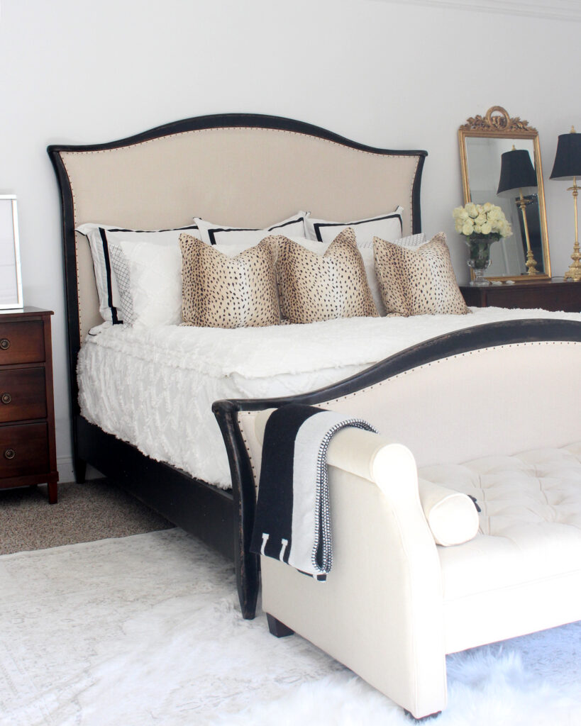 Neutral Throw Pillows In Primary Bedroom