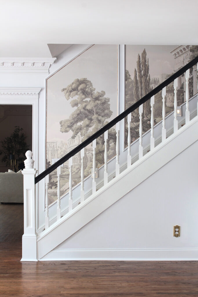 Neutral Kitchen Stairs With Modern Accents