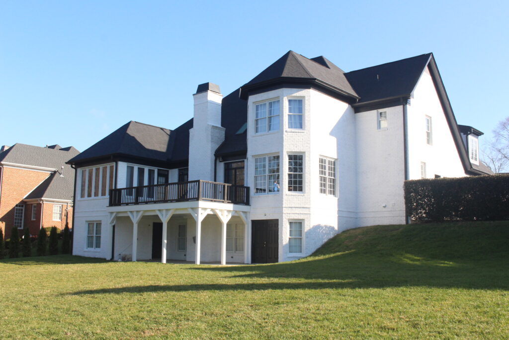 Side View Of Home Patio And Backyard