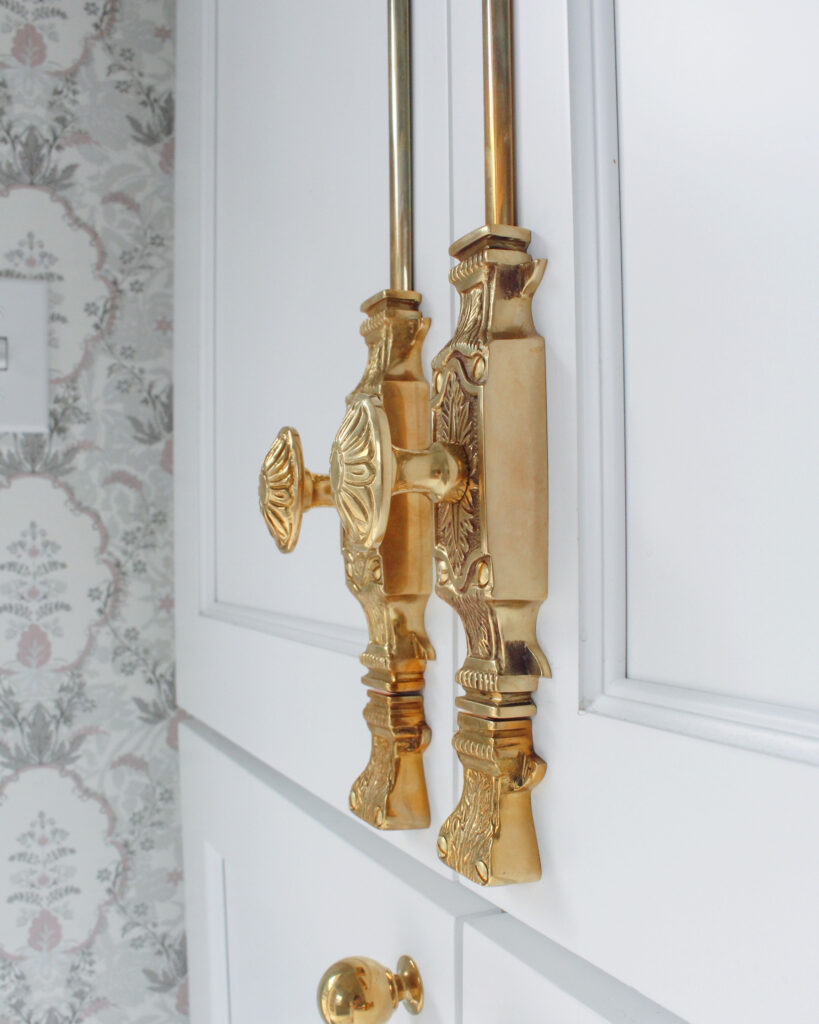 Gold Cremona Bolts On White Cabinets