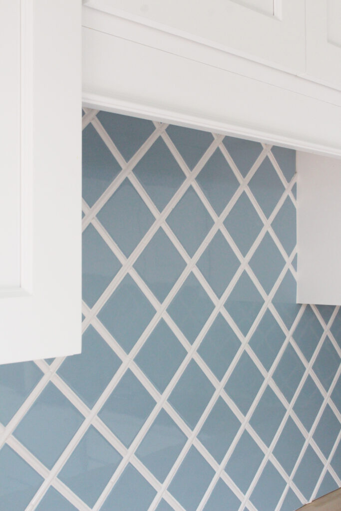 Light Blue and White Tile Backsplash