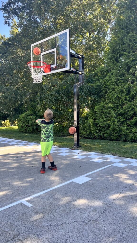 DIY basketball court stencil